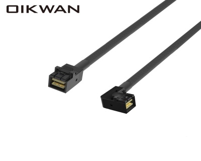 MiniSAS HD SFF-8643 TO SFF-8643 右弯90° Cable