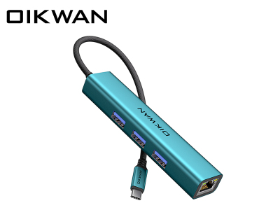 四合一USB3.0集线器 USB-C转RJ45网口扩展坞