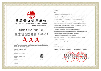 Certificate of Quality and Credit-abiding Unit