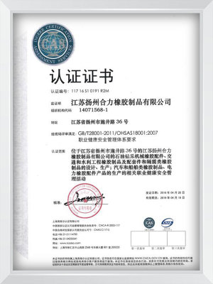 职工健康安全管理体系认证证书