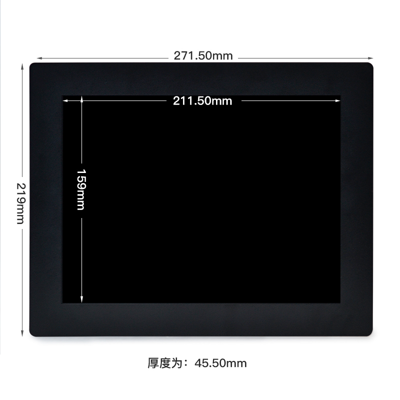 广州10.4寸金属壳嵌入式电阻触摸显示器