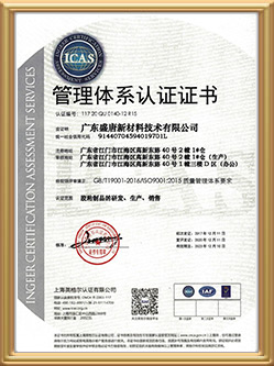 2020广东盛唐新材料 ISO管理体系认证证书（中文）