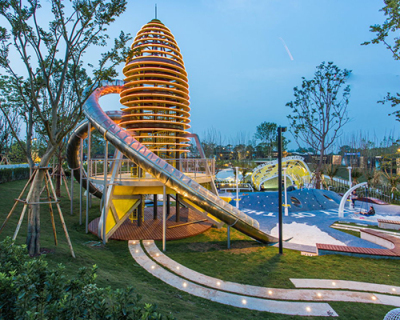 杭州户外公园不锈钢组合滑梯游乐设备项目