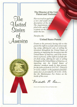 美国专利证书