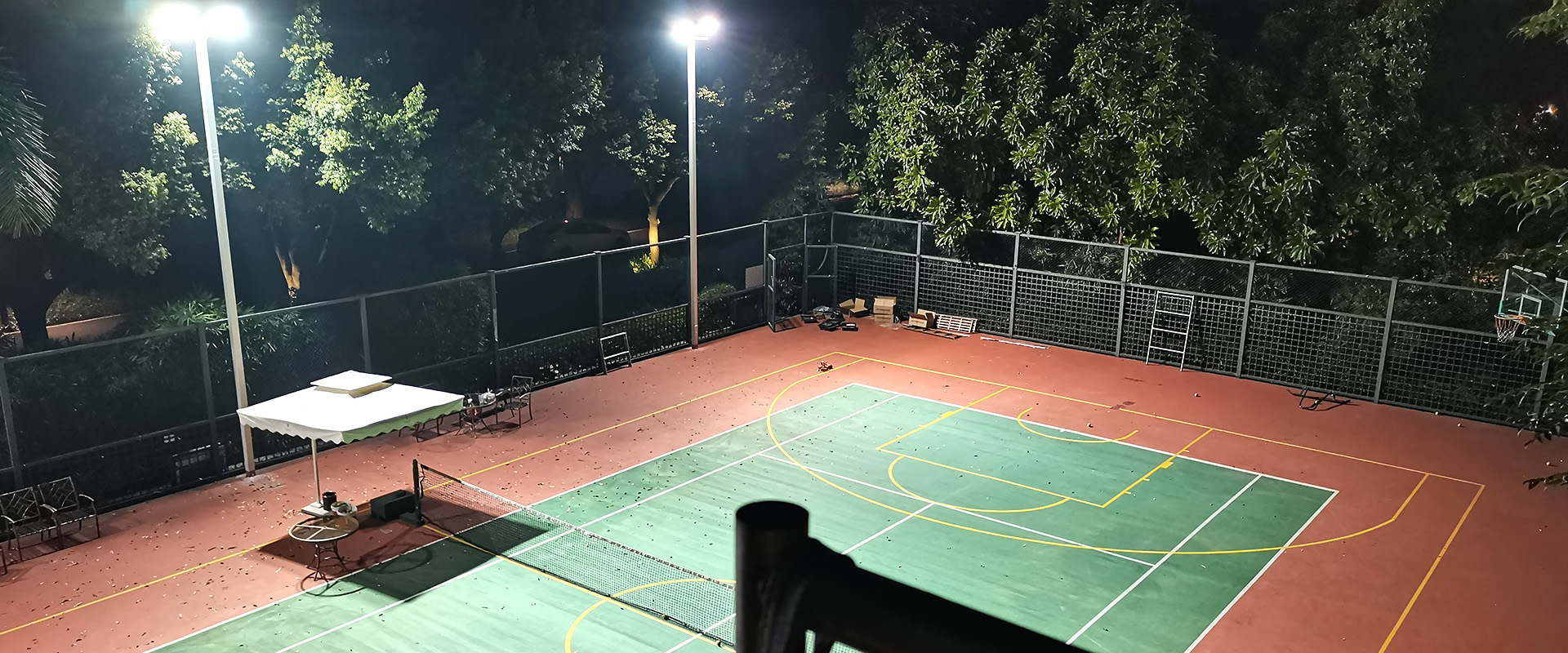 Tennis stadium lighting scheme
