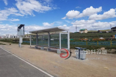 出口蒙古国公交候车亭实景安装案例