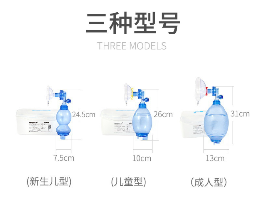 简易急救呼吸器的三种型号