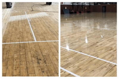  篮球馆地板翻新 