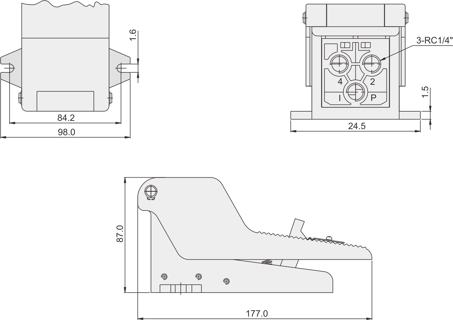 VF320/VF520-足踏閥外形尺寸圖