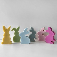兔子香薰蜡烛硅胶模具动物石音摆件diy滴胶装饰硅胶模具