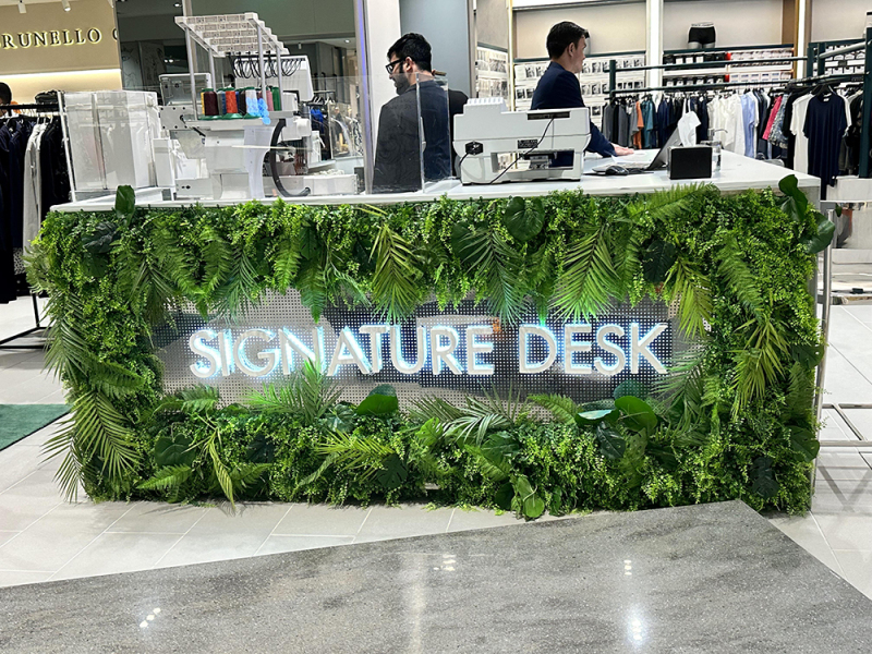 签字台仿真植物装饰美化案例