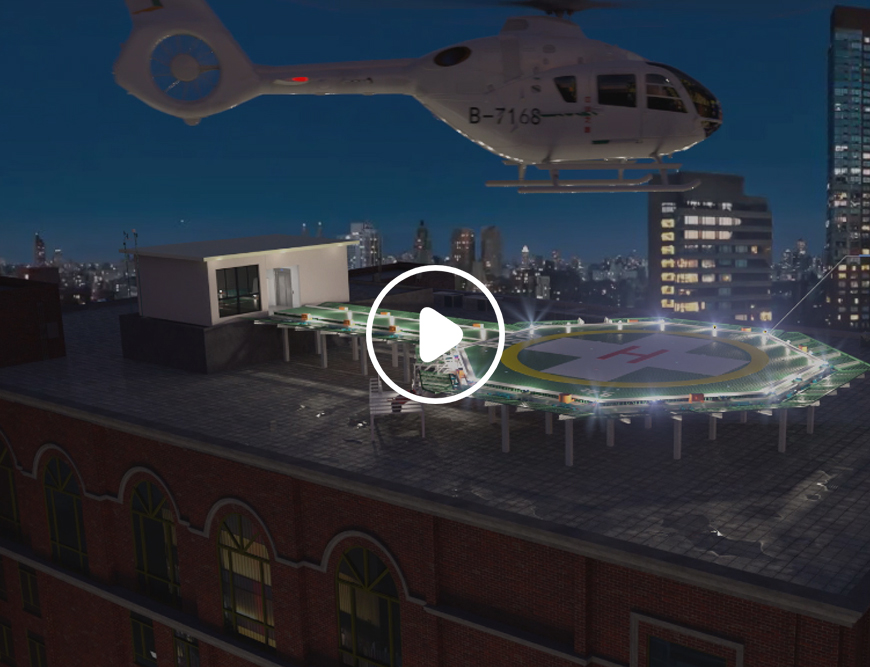 直升机停机坪三维动画