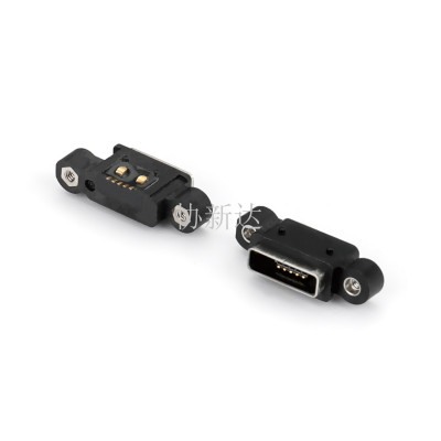 防水Micro母座USB 5P AB Type板上型 全贴片SMT锁壳式L=6.0mm