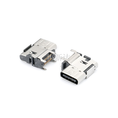 TYPE-C母座USB 16P侧插贴片SMT 垫高6.70 L=13.70Mm