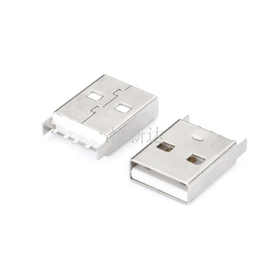 USB公头2.0 A公180度立式插板14.0mm