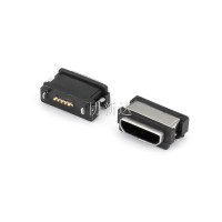 防水Micro母座USB 5P沉板0.8前贴后插SMT L=5.85mm