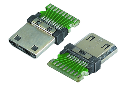 HDMI公头A Type 19P带PCB板焊线式