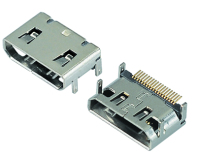 Mini HDMI母座C Type 19P四脚插板DIP+SMT 镀镍